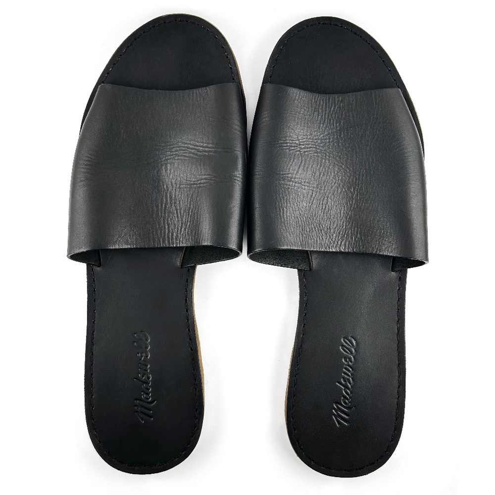 MADEWELL | Black Leather Slides | Women Size 9